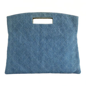 Chanel flat bag handbag denim matelasse